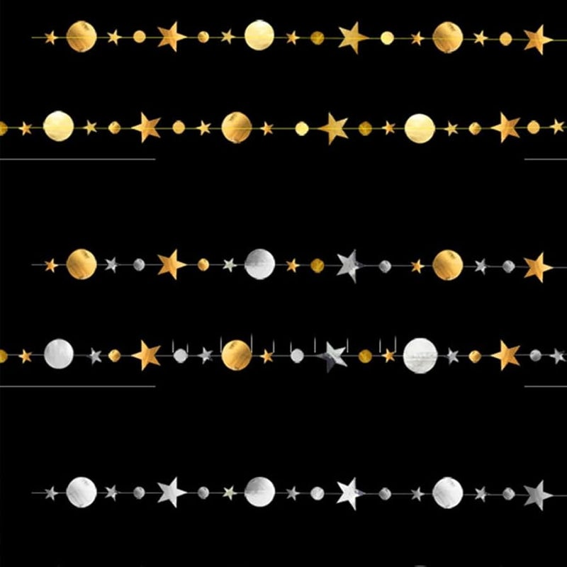 العلم الذهبي المرآة إكليل 8 8X400CM نجمة شكل دائري حفلة ديكور عيد ميلاد غرفة المدرسة - Image 3